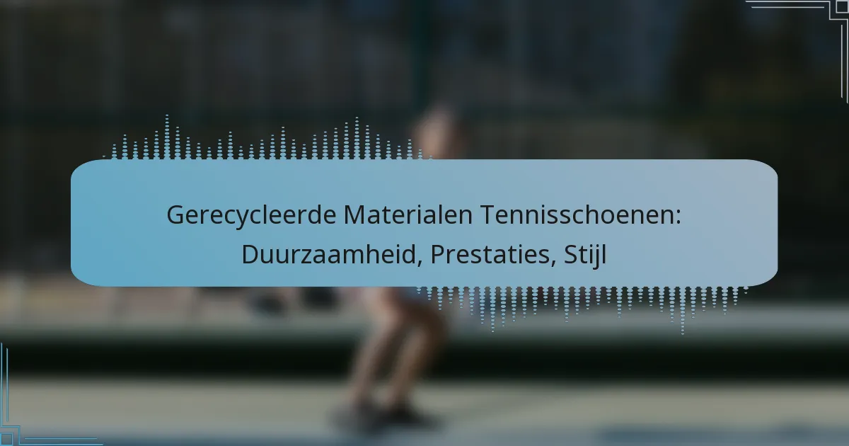 Gerecycleerde Materialen Tennisschoenen: Duurzaamheid, Prestaties, Stijl