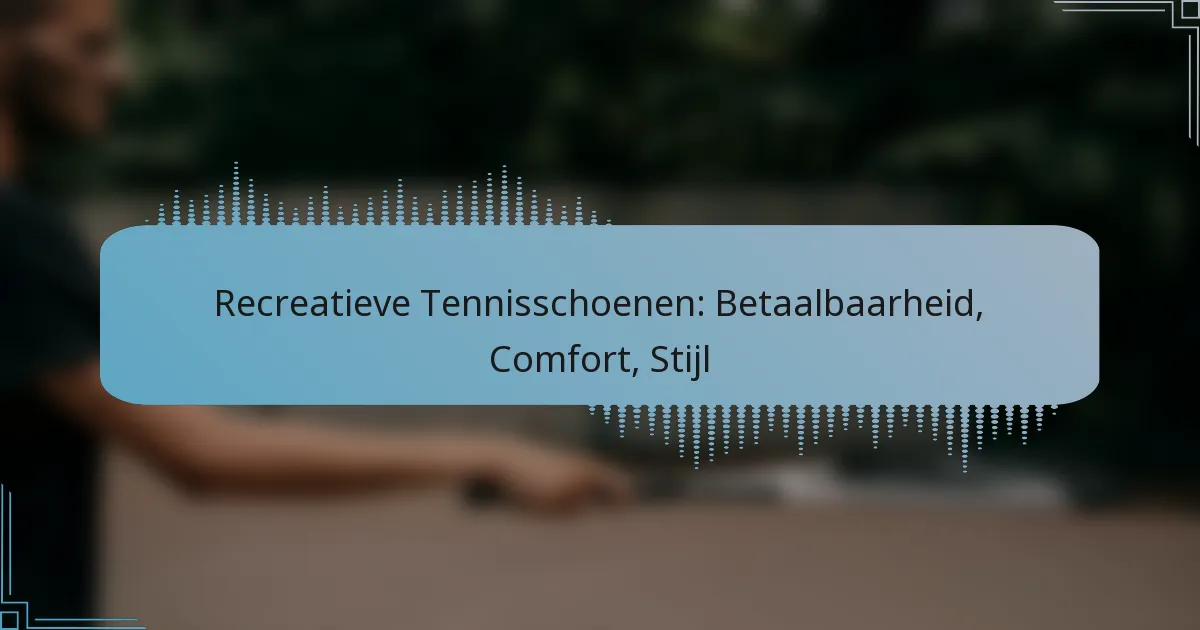 Recreatieve Tennisschoenen: Betaalbaarheid, Comfort, Stijl