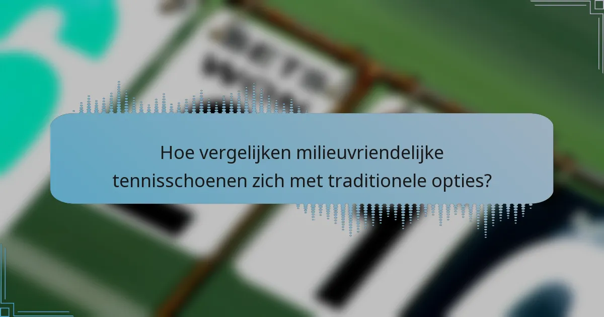 Hoe vergelijken milieuvriendelijke tennisschoenen zich met traditionele opties?