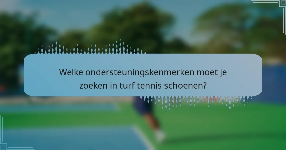 Welke ondersteuningskenmerken moet je zoeken in turf tennis schoenen?