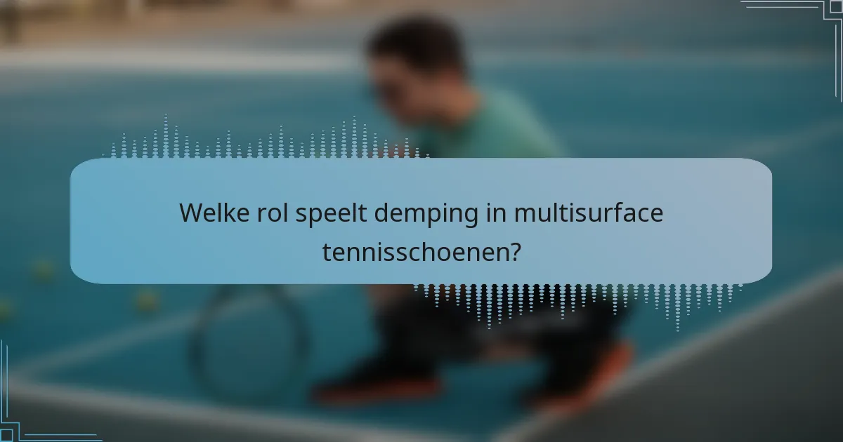 Welke rol speelt demping in multisurface tennisschoenen?